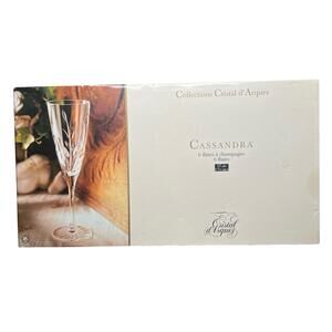 Set of 6 Vintage Collections Cristal d'Arques Durand Champagne Flutes Glasses